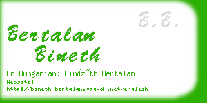 bertalan bineth business card